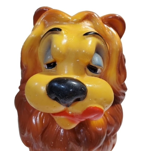 Vtg Money Lover Bank Hungry Lion 1971 N.Y. Vinyl Prod. Comp coin change piggy - Picture 10 of 15